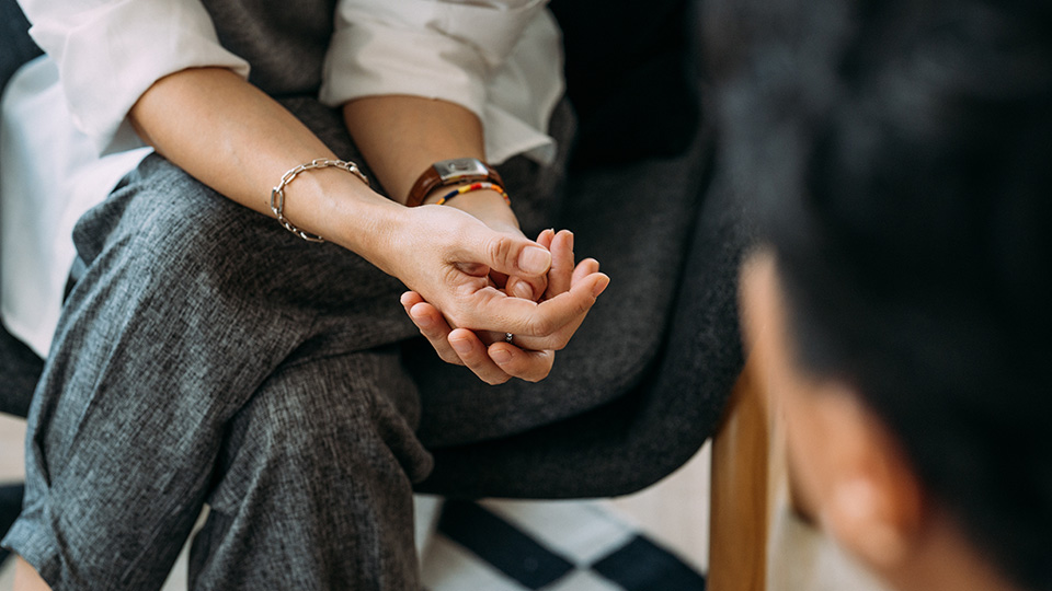 Close up of a therapy session